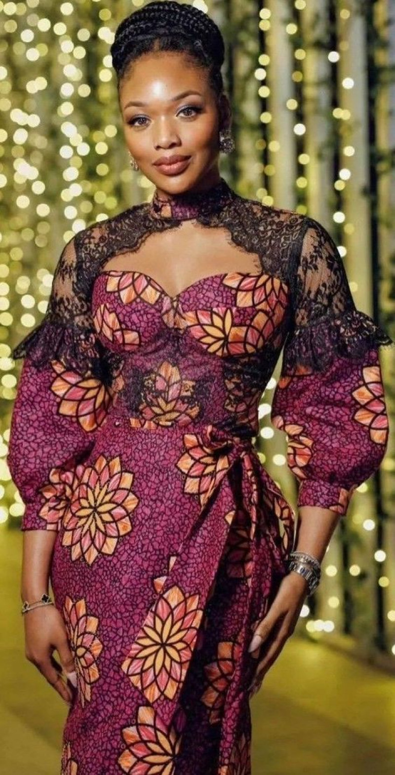 Purple And Violet Evening Dress Not Visible Dress, Ankara Gown Styles
