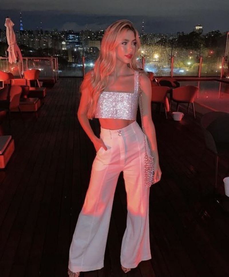 Sleeveless Crop Top, Pink Cotton Suit Trouser, Clubbing Outfit