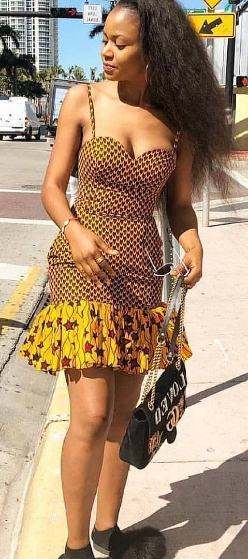 Brown  Mini Dress, African Dresses