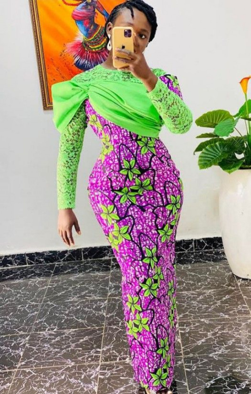 Green  Midi Dress, Ankara Gown Styles