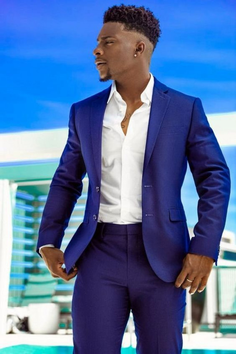 Dark Blue And Navy Suit Jackets And Tuxedo, Purple And Violet Cotton Formal Trouser, Suits For Black Men