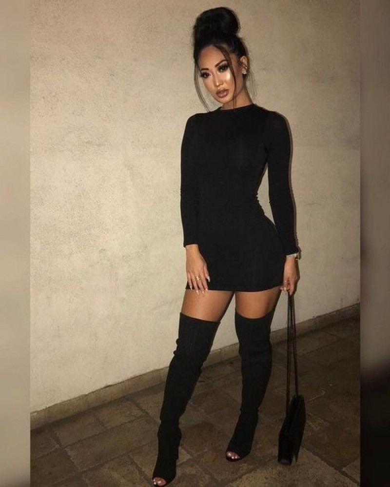 Black  Mini Bodycon Dress, Clubbing Outfit