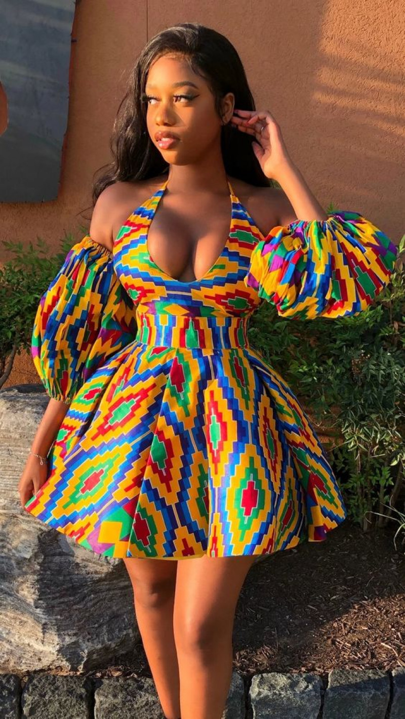  Mini Blouse Dress, African Dresses