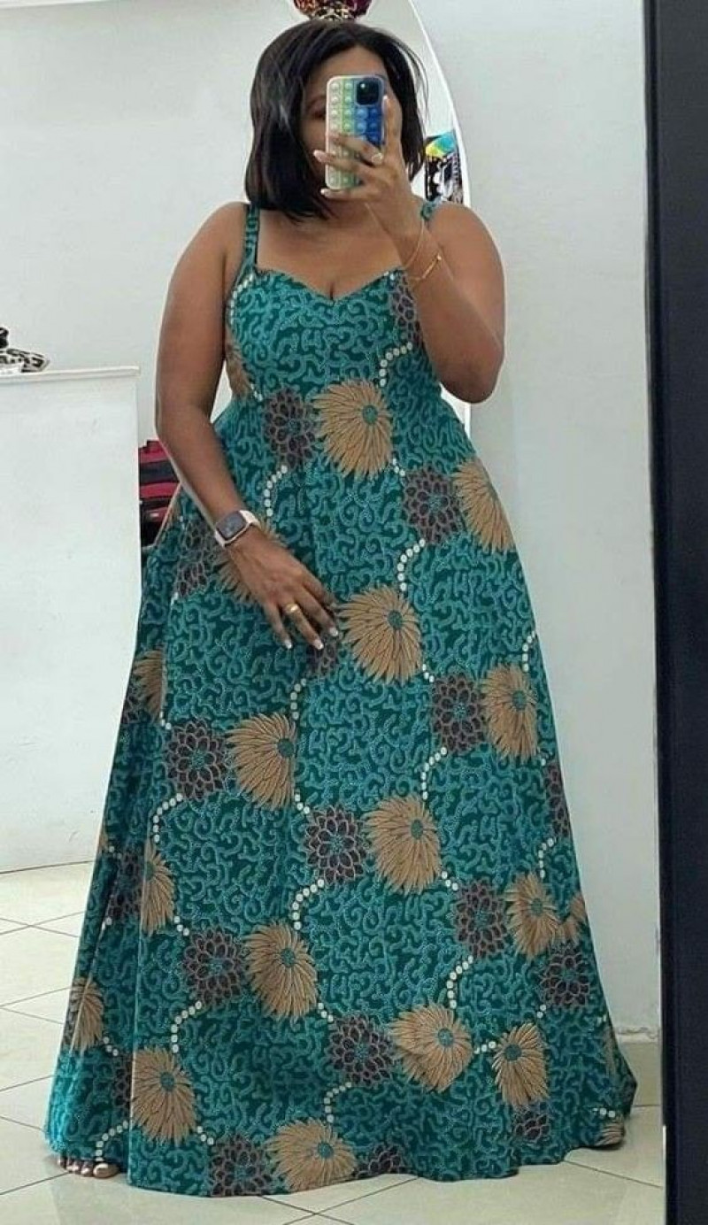 Green  Maxi Dress, Ankara Dress Styles