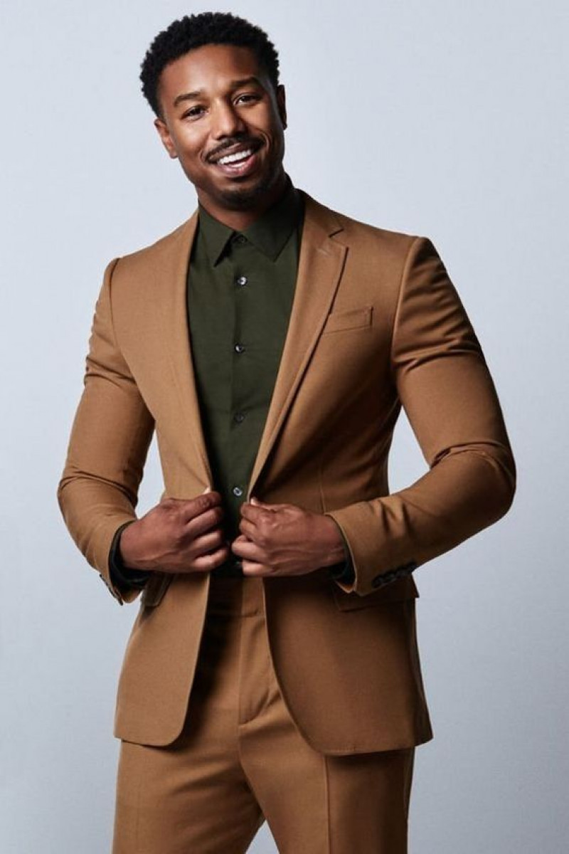 Beige Wool Coat, Brown Linen Formal Trouser, Suits For Black Men