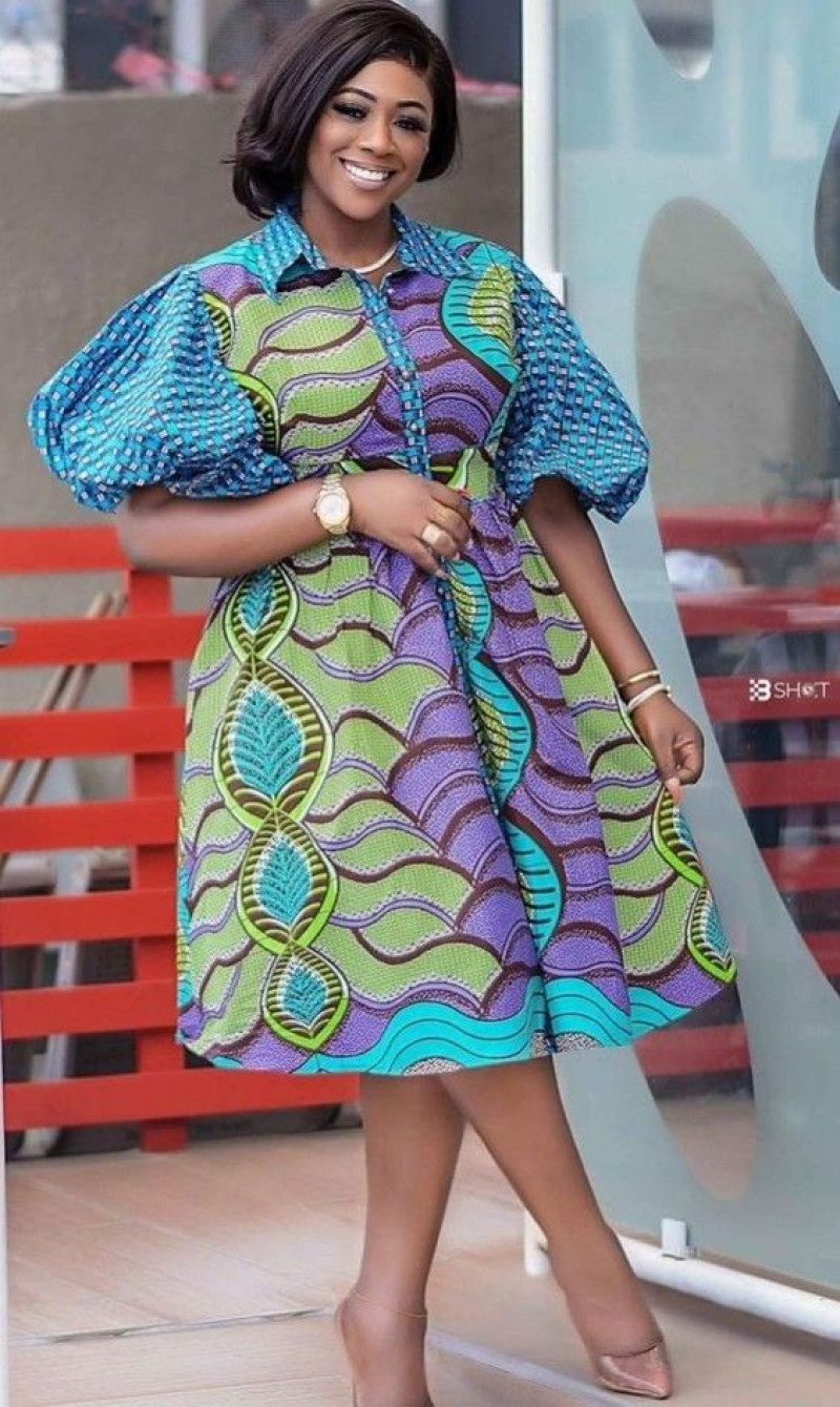   Mini Blouse Dress, Ankara Dress Styles