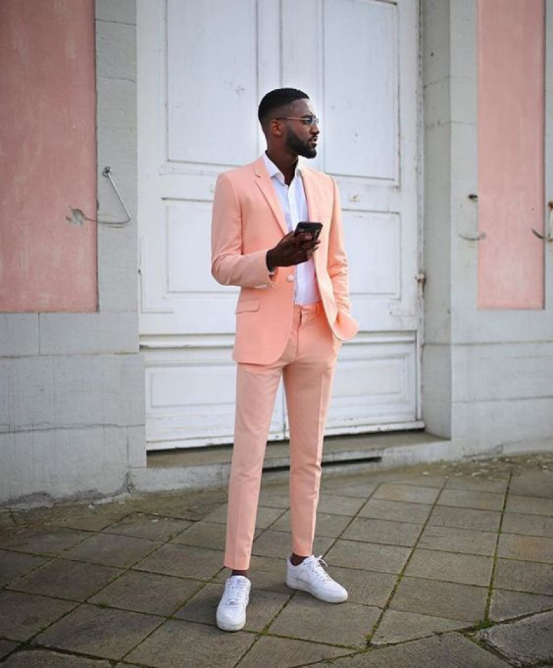 Pink Suit Jackets And Tuxedo, Pink Cotton Casual Trouser, Suits For Black Men
