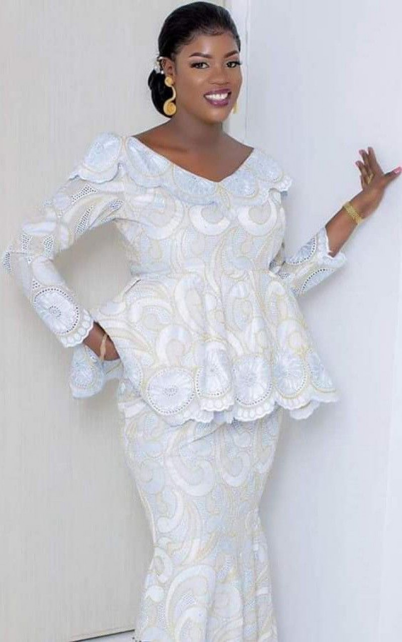 White Evening Dress Maxi Blouse Dress, White Lace Slit