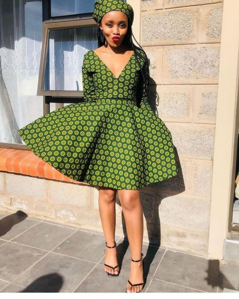 Green  Midi Blouse Dress, Seshoeshoe Patterns