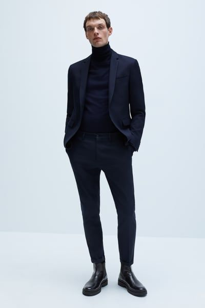 Dark Blue And Navy Suit Jackets And Tuxedo, Dark Blue And Navy Cotton Formal Trouser, Outfits