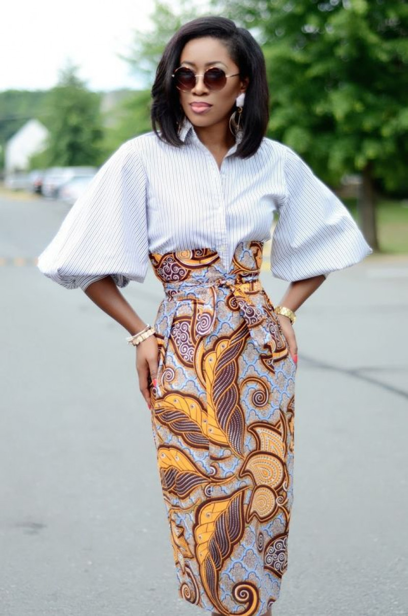 Midi Blouse Dress, African Outfits