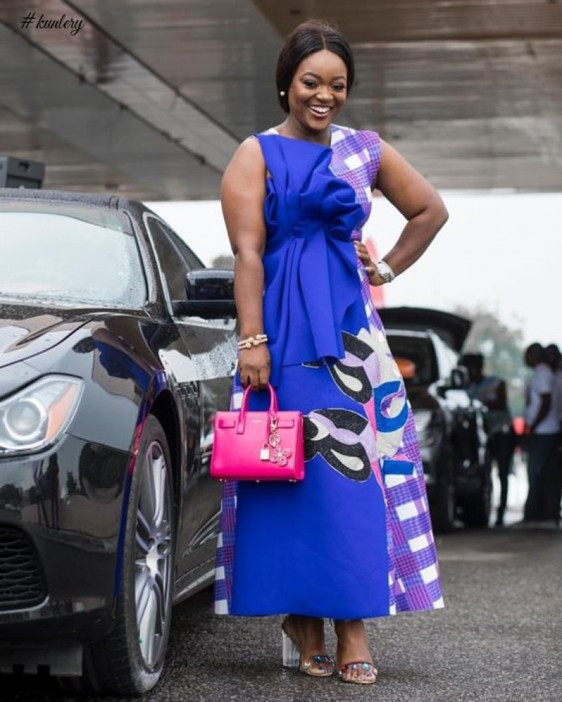 Dark Blue And Navy  Midi Dress, Ankara Dresses