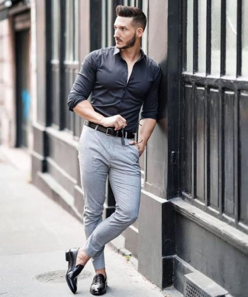 How to Wear Black Shirts And Grey Pants? | Grey Pant Black Shirt Ideas. -  TiptopGents