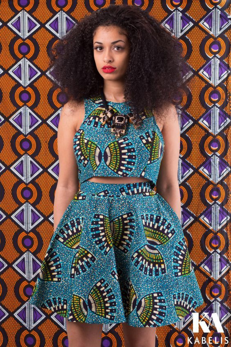 Sleeveless Crop Top, Light Blue Cotton A-Line, Ankara Dresses