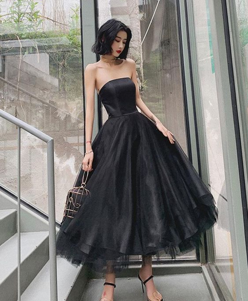 Black Evening Dress Maxi Fit & Flare Dress, Black Dress Party Outfit