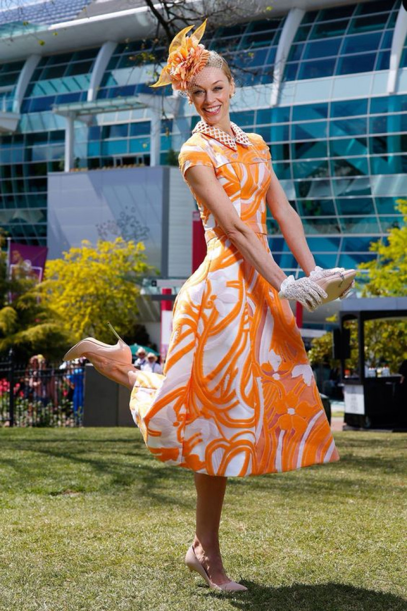 orange midi dress