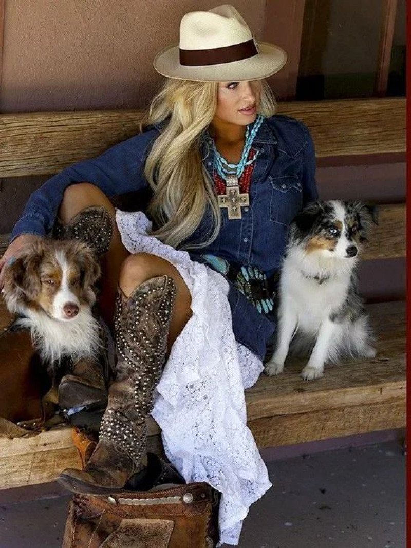 Dark Blue And Navy Winter Jacket, Cowgirl Outfits