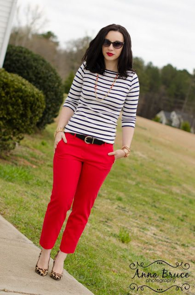 3/4 Sleeves T-Shirt, Red Cotton Suit Trouser, Outfits With Red Pants / Jeans