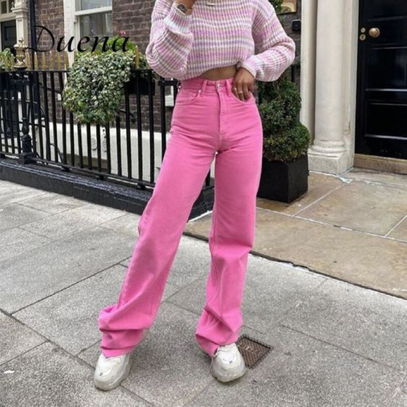 Long Sleeves Casual Skirt, Pink Jeans, Pink Jeans Outfit