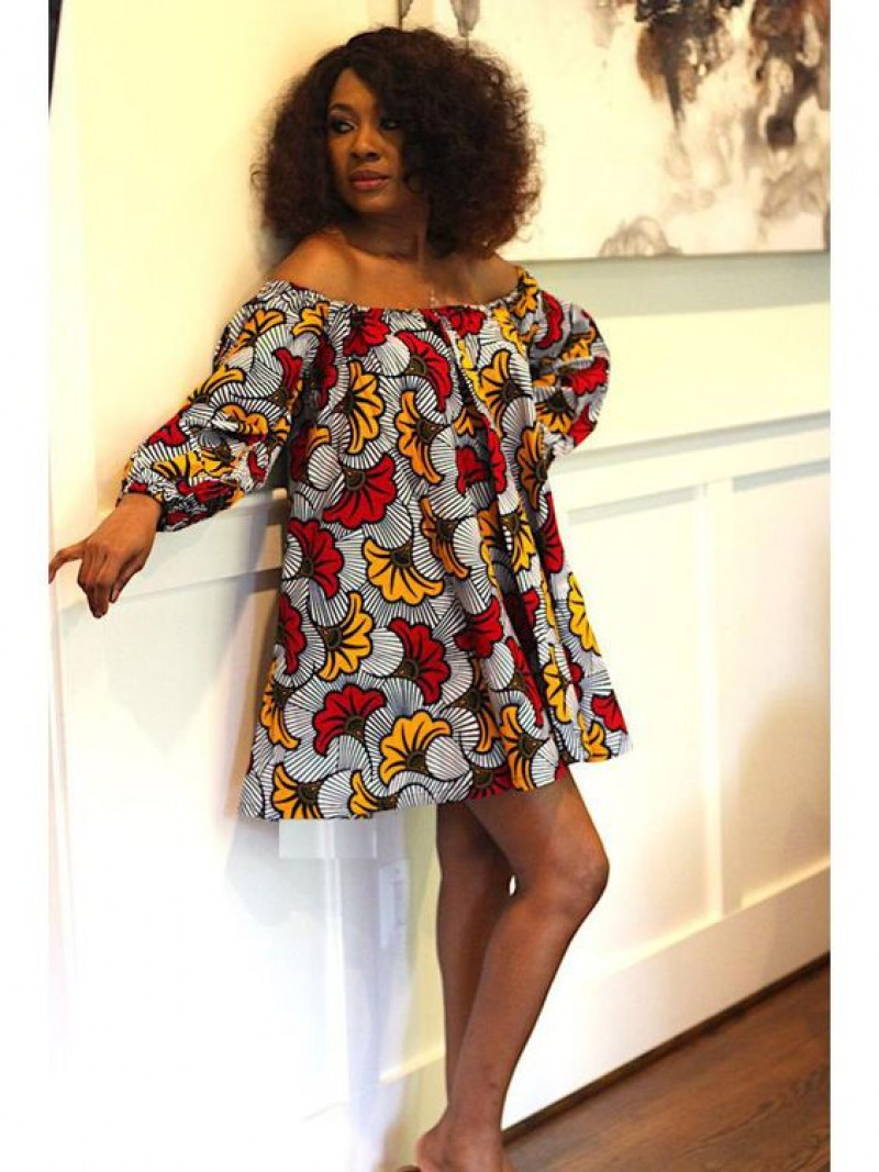 3/4 Sleeves Tunic, Off Shoulder Chitenge Dresses