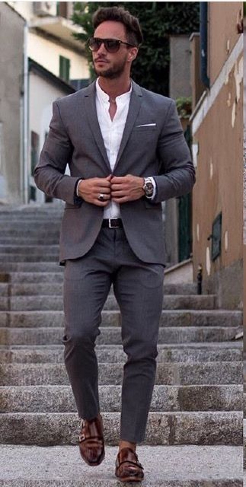 Grey Suit Jackets And Tuxedo, Grey Cotton Casual Trouser, Graduation Outfits