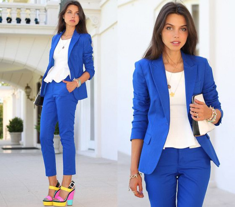 Light Blue Suit Jackets And Tuxedo, Dark Blue And Navy Cotton Casual Trouser, Blue Blazer Outfit