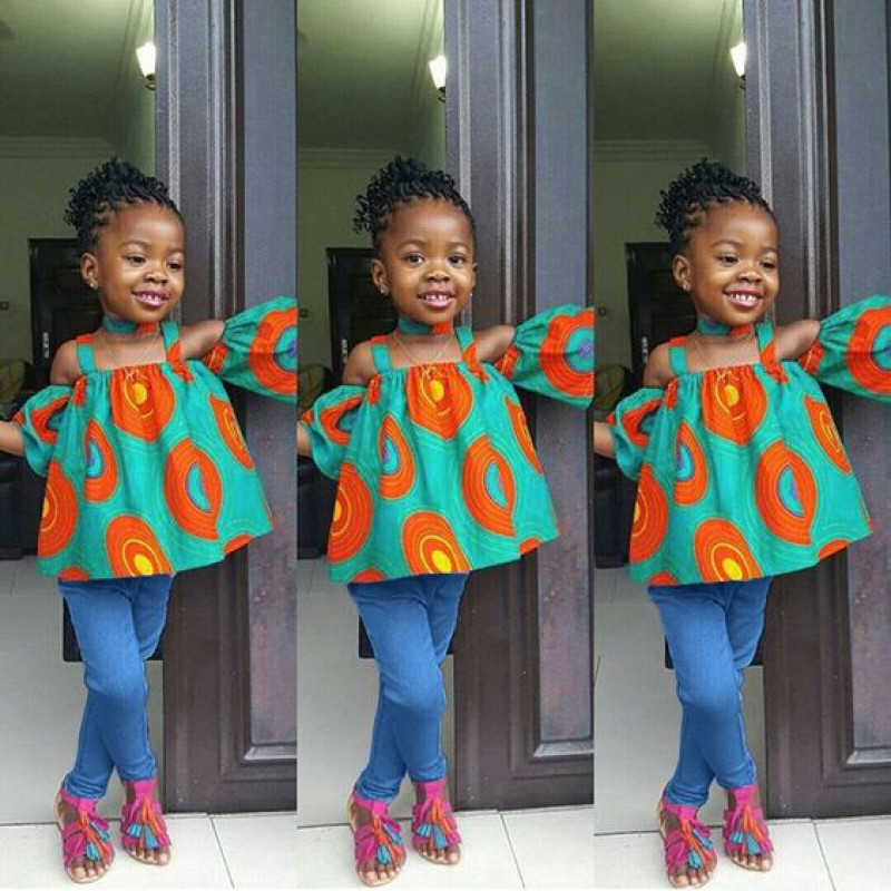 Sleeveless Tank Top, Light Blue Denim Denim Short, Ankara Outfits For Kids