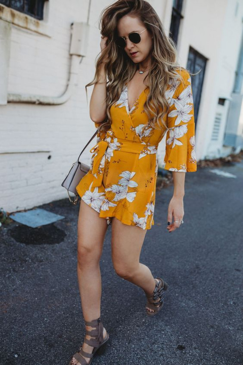 Yellow  Mini Blouse Dress, Birthday Outfit Ideas For Summer
