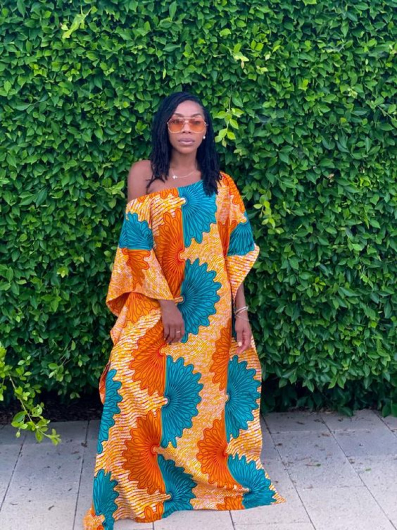 Orange  Maxi Blouse Dress, Ankara Dresses