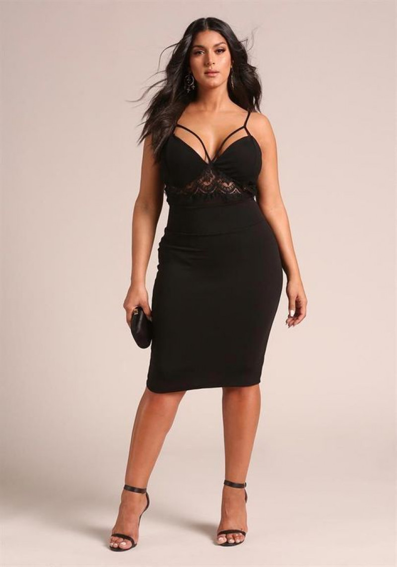 Black Cocktail Dress Midi Slip Dress, Black Dress Party Outfit