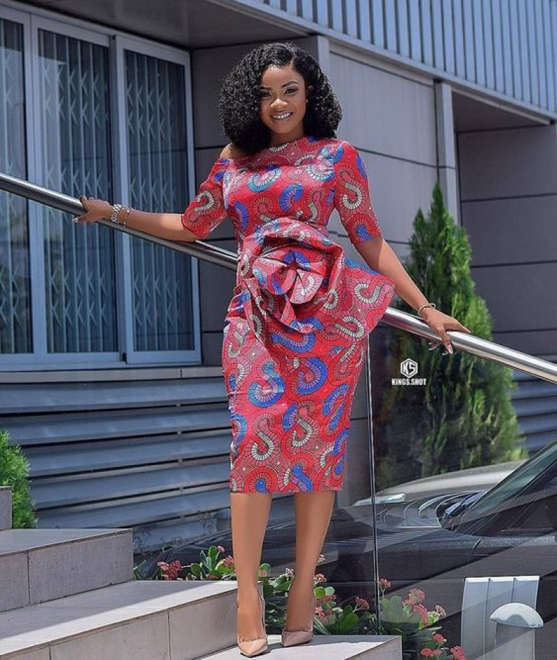   Midi Blouse Dress, Ankara Dresses