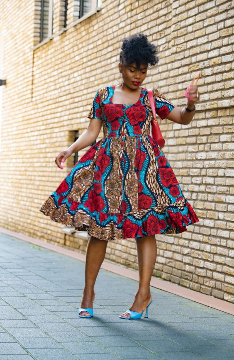   Midi Fit & Flare Dress, Ankara Dresses