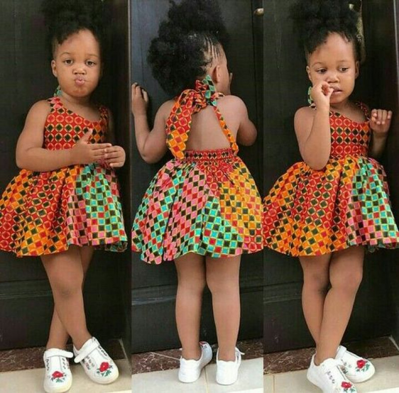 Red  Midi Fit & Flare Dress, Ankara Outfits For Kids