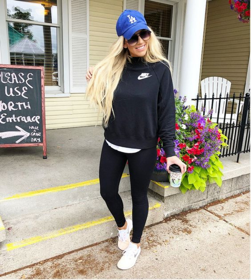 Black Long Sleeves Sweatshirt, Black Knitwear Casual Legging, Outfit