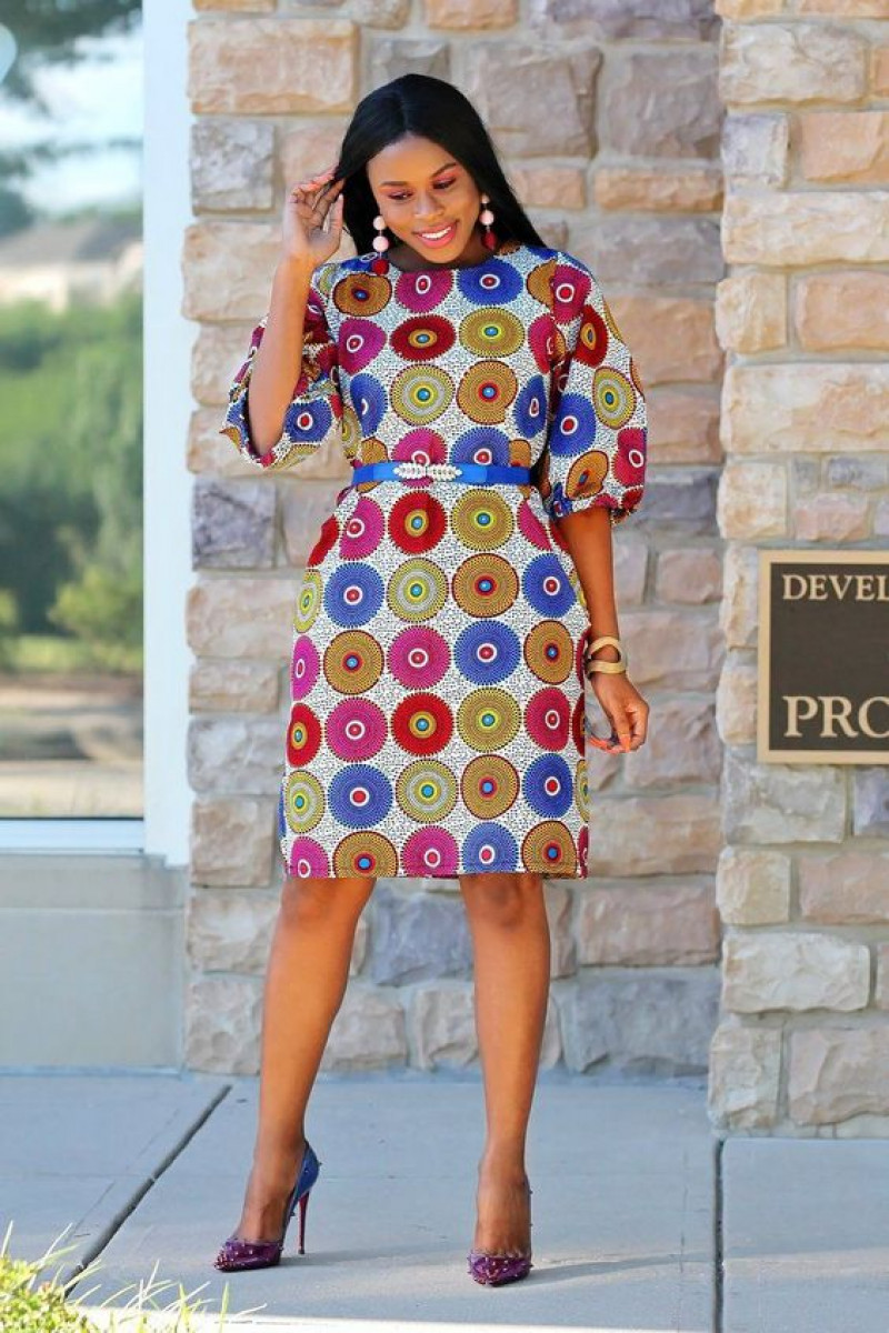   Midi Fit & Flare Dress, Ankara Dresses