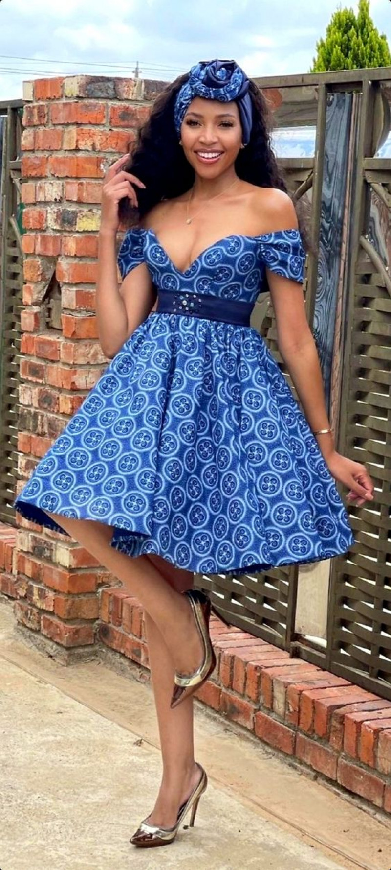 Light Blue  Midi Dress, Seshoeshoe Patterns