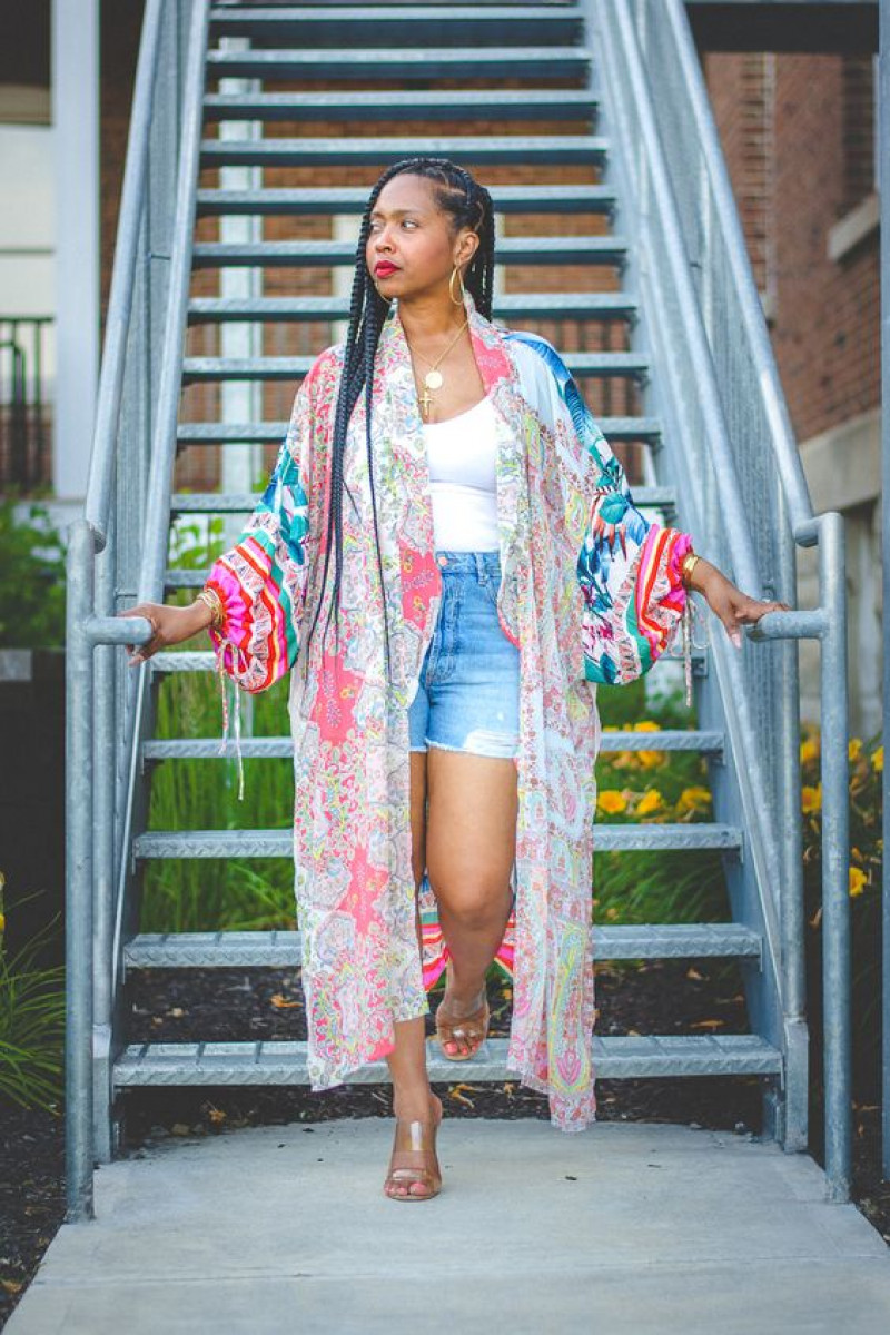 Raincoats And Poncho, Light Blue Denim Jeans, Kimono Outfit