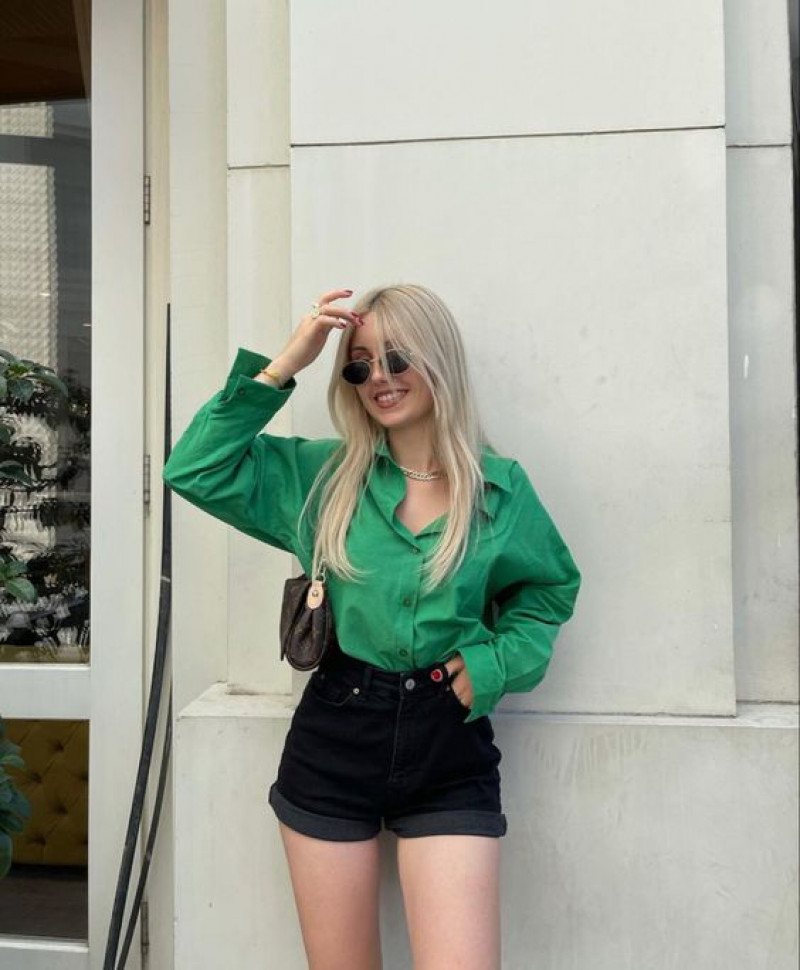 Green Casual Jacket, Black Casual Short, Outfits