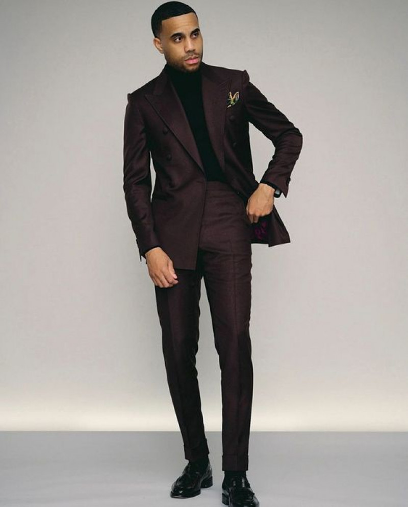 Purple And Violet Suit Jackets And Tuxedo, Brown Denim Suit Trouser, Graduation Outfits