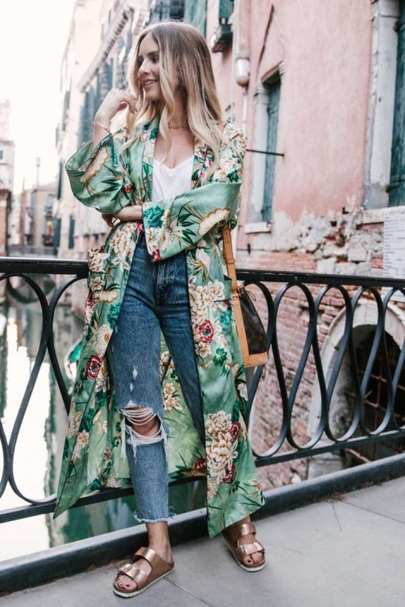 Jackets And Coat, Light Blue Casual Trouser, Kimono Outfit