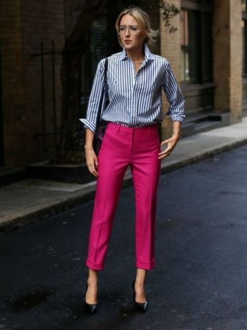 3/4 Sleeves Shirt, Pink Cotton Casual Trouser, Pink Jeans Outfit