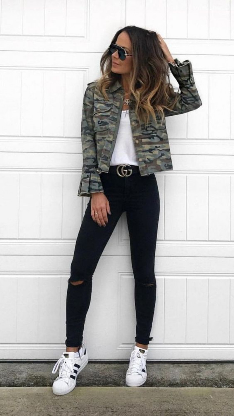 Casual Jacket, Black Denim Jeans, Black Jeans And White Shoes Outfits