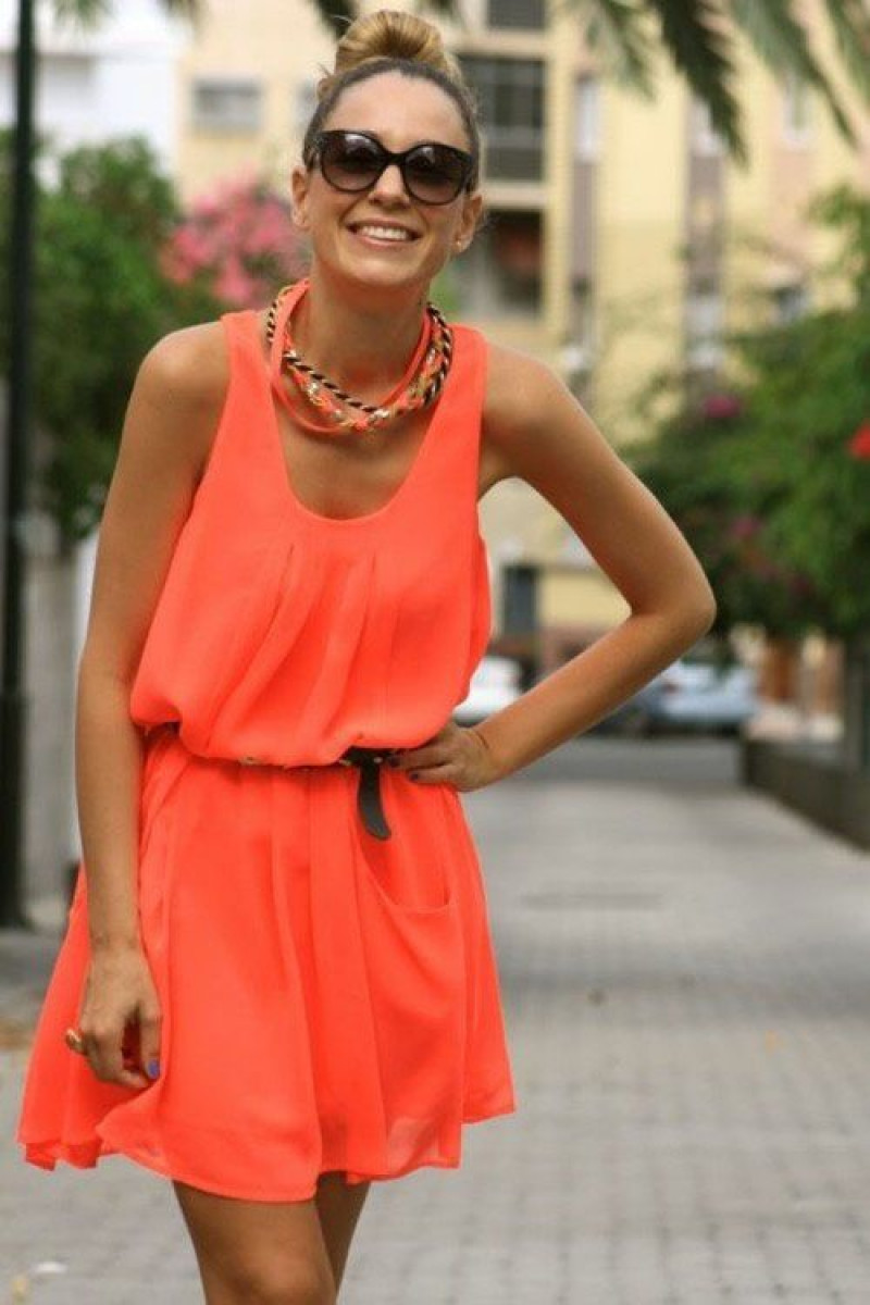Orange  Mini Dress, Coral Outfits