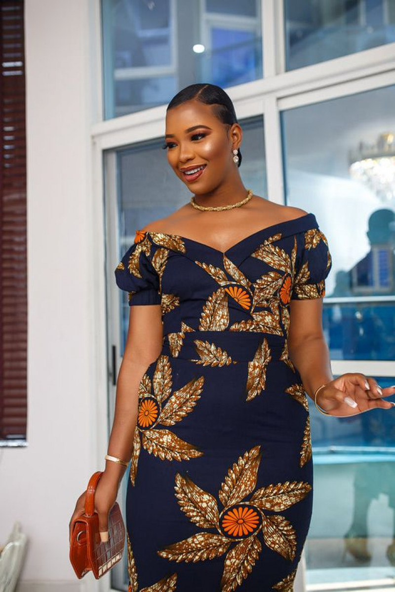   Midi Dress, Off Shoulder Chitenge Dresses