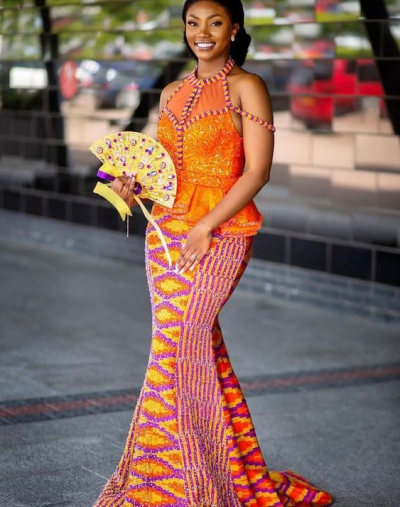 Orange Evening Dress Maxi Saree, Wedding Guest Dresses
