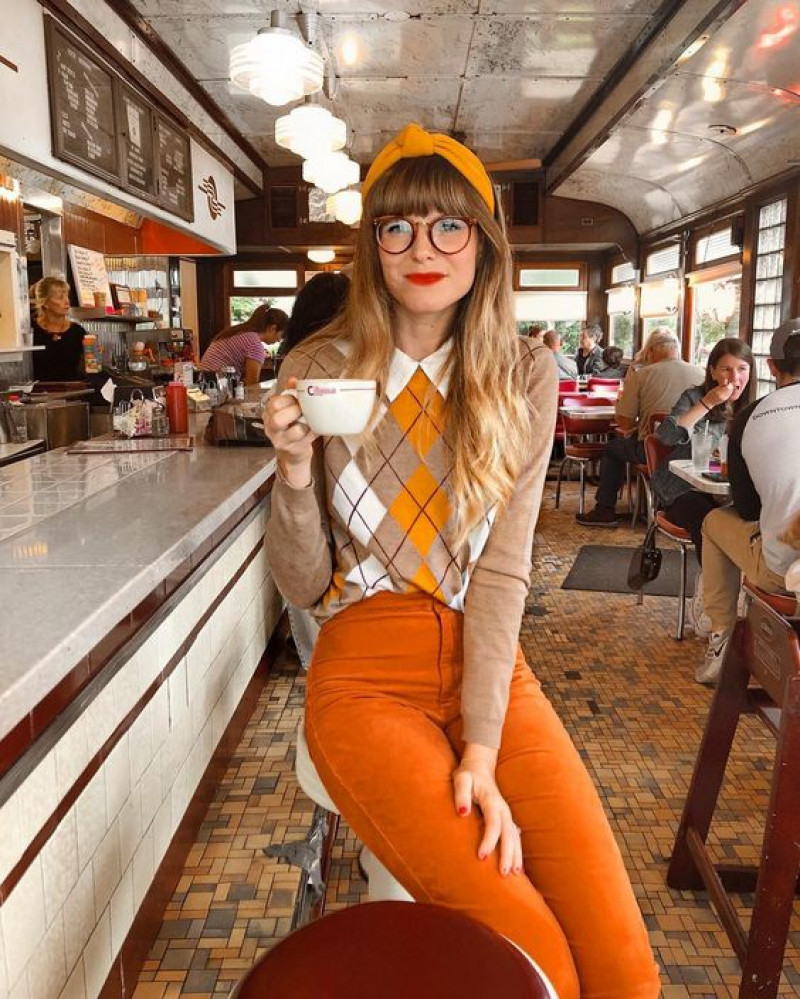 Beige Suit Jackets And Tuxedo, Orange Casual Skirt, Modern Retro