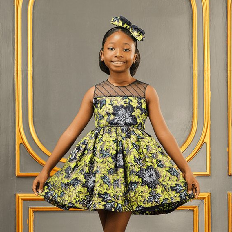  Cocktail Dress Midi Fit & Flare Dress, Ankara Outfits For Kids