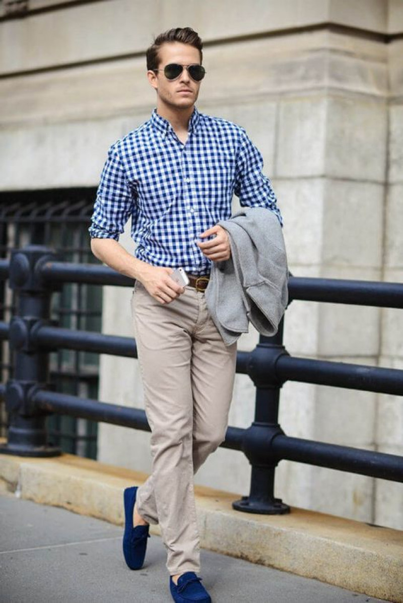 royal blue plaid shirt